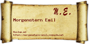 Morgenstern Emil névjegykártya